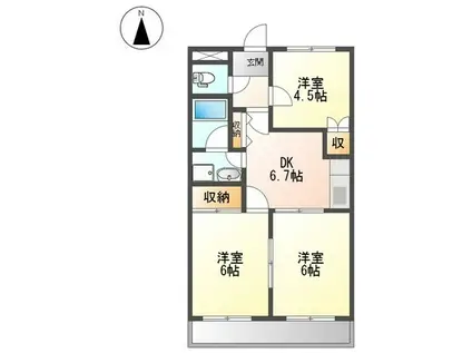 コスモハイツ(3DK/2階)の間取り写真