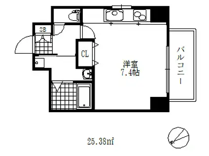 ラナップスクエア湊川公園(ワンルーム/10階)の間取り写真