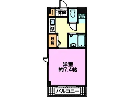 グローリーマンションII(1K/2階)の間取り写真