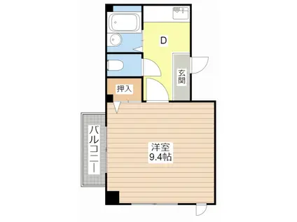 佃コーポII(1K/2階)の間取り写真