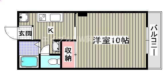 ベルホワイト(1K/1階)の間取り写真
