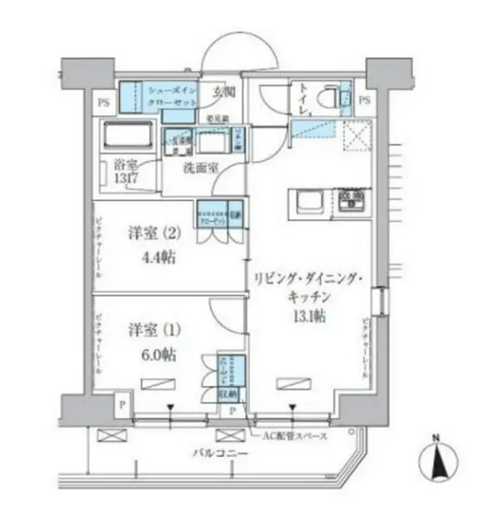 パークアクシス上野三丁目 12階階 間取り