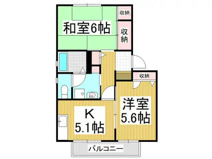 フレグランス ホワイトハーベスト A(2K/1階)の間取り写真