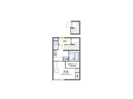 レオパレスポポラーレ(1K/2階)の間取り写真