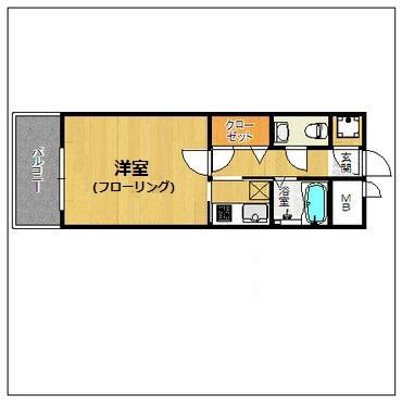 エステートモア天神STUDIO(1K/11階)の間取り写真