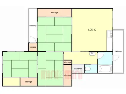 鶴甲コーポ 10号館(3LDK/1階)の間取り写真