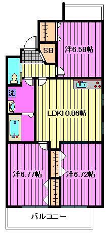 PLUMERIA与野(3LDK/4階)の間取り写真