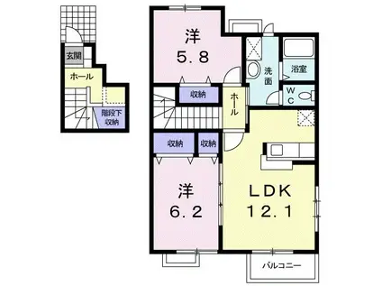 メゾン スターブル(2LDK/2階)の間取り写真