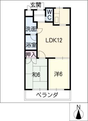 クリーンハウス(2LDK/3階)の間取り写真