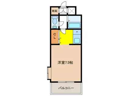 ハーバード・アイビー・スクエア(1K/5階)の間取り写真