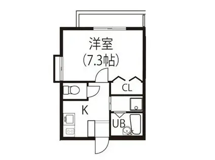 リブレア春日公園B棟(1K/2階)の間取り写真