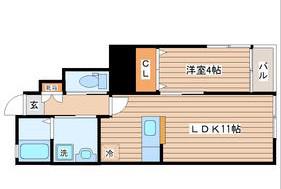 アヴァンサディアス(1LDK/1階)の間取り写真