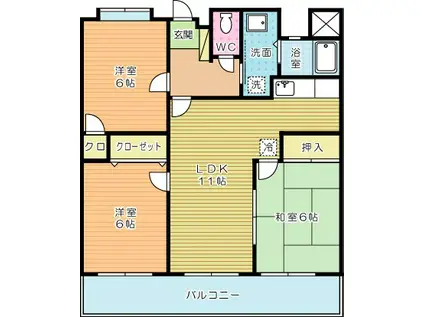 グレートハウス晩餐館(3LDK/12階)の間取り写真