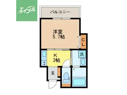 アミティ磨屋通(1K/5階)の間取り写真