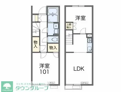 レオネクストアビテ湘南II(2LDK/1階)の間取り写真