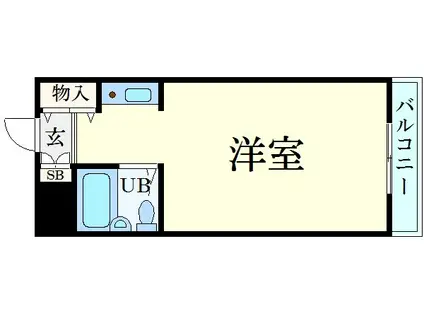 ベルトピア加古川(1K/4階)の間取り写真