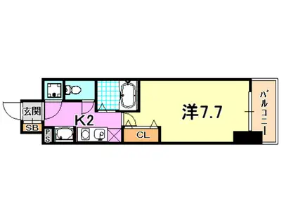 ステーションコートノース(1K/4階)の間取り写真