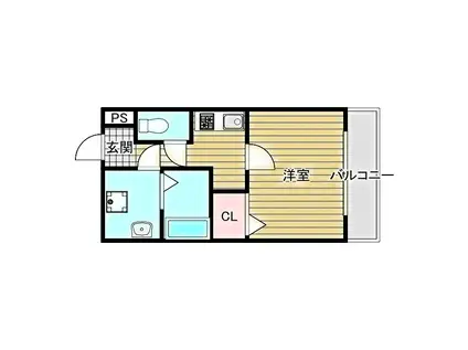 グランパシフィック清水丘(1K/5階)の間取り写真