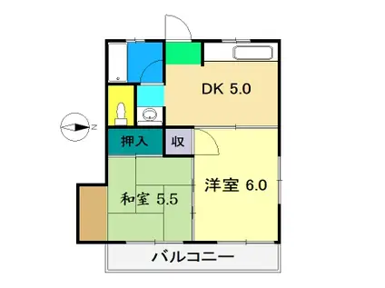 正木ビル(2DK/3階)の間取り写真
