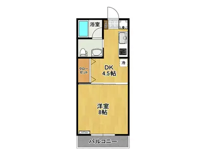 コート・セレーノI(1DK/2階)の間取り写真