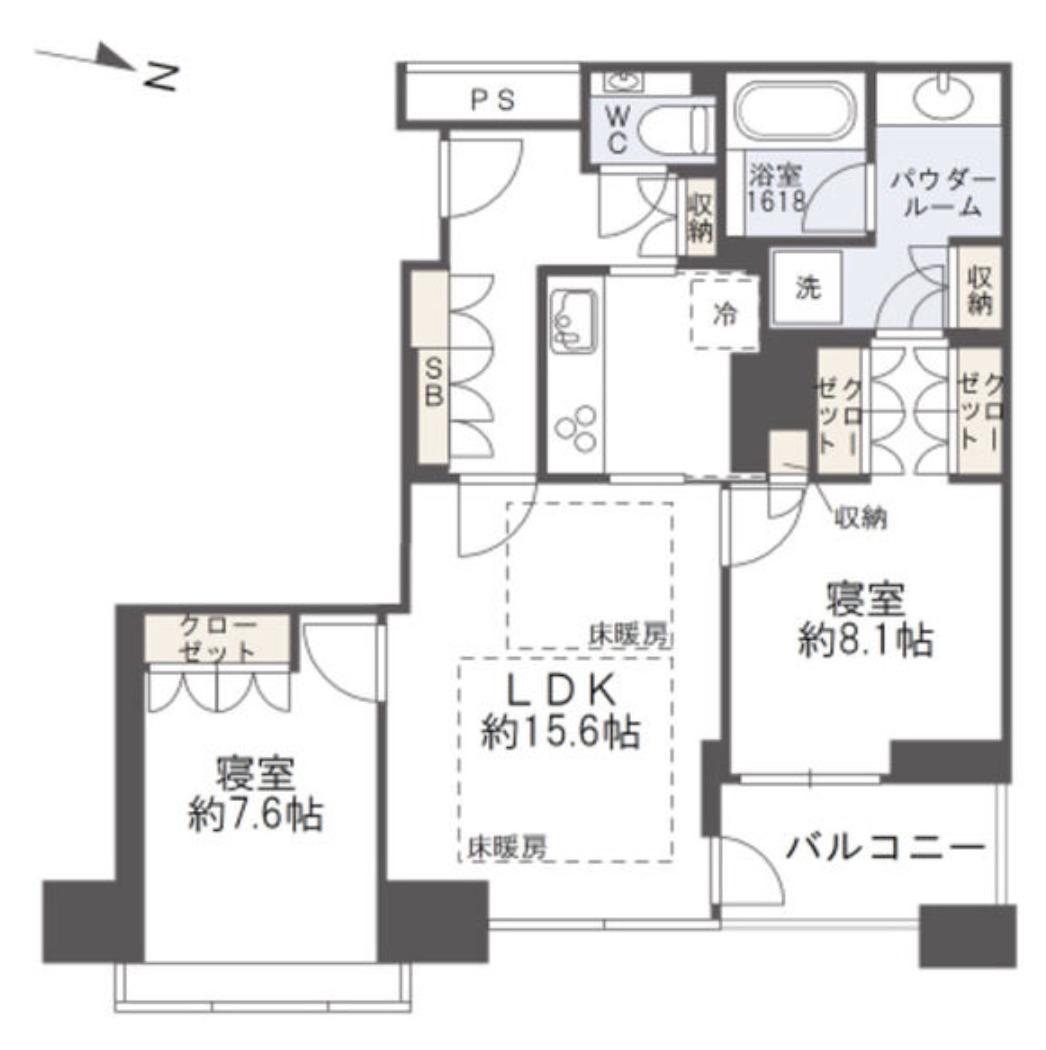 グランフロント大阪オーナーズタワー(2LDK/33階)の間取り写真