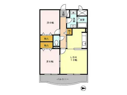 メルヴェイユ(2LDK/1階)の間取り写真
