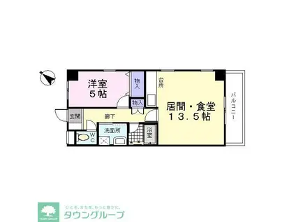 第3マサキビル(1LDK/4階)の間取り写真