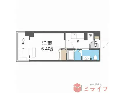 プレサンスNEO長堂アウローラ(1K/4階)の間取り写真