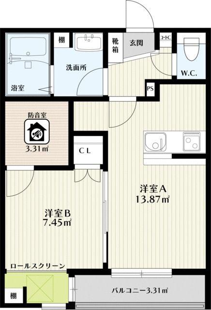 SKリデンテ野毛平I(1SLDK/2階)の間取り写真
