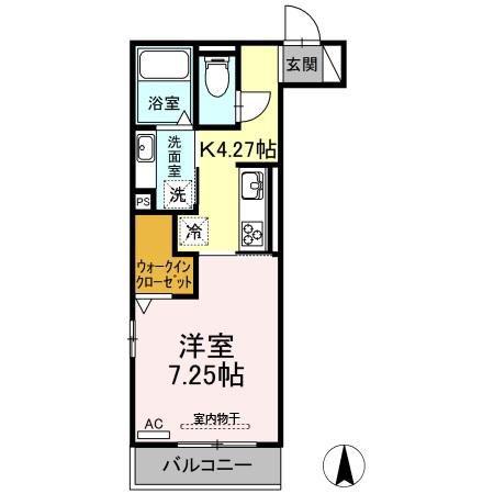 ALLUGE岐阜(1K/2階)の間取り写真