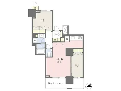 津田沼ザ・タワー(2LDK/21階)の間取り写真