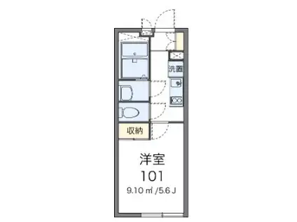 SHIBIRAKI(1K/1階)の間取り写真