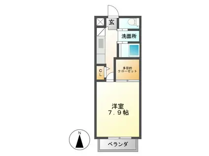 MIYAVI A(1K/1階)の間取り写真