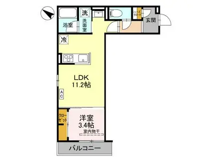 ARANCE御宝町(1LDK/3階)の間取り写真