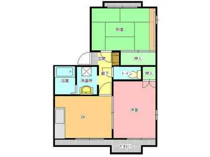 タウニィ・ホリD棟(2DK/2階)の間取り写真