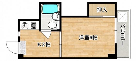 第三KSNビル(1K/4階)の間取り写真