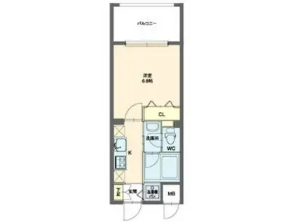 東桜コート(1K/2階)の間取り写真