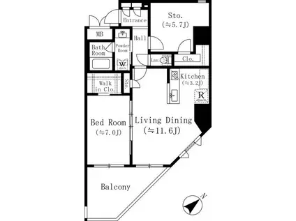 堀之内マンション(2LDK/2階)の間取り写真