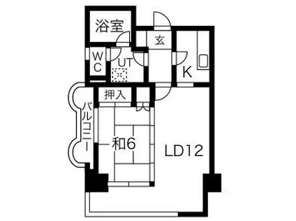 錦ハーモニービル(1LDK/6階)の間取り写真