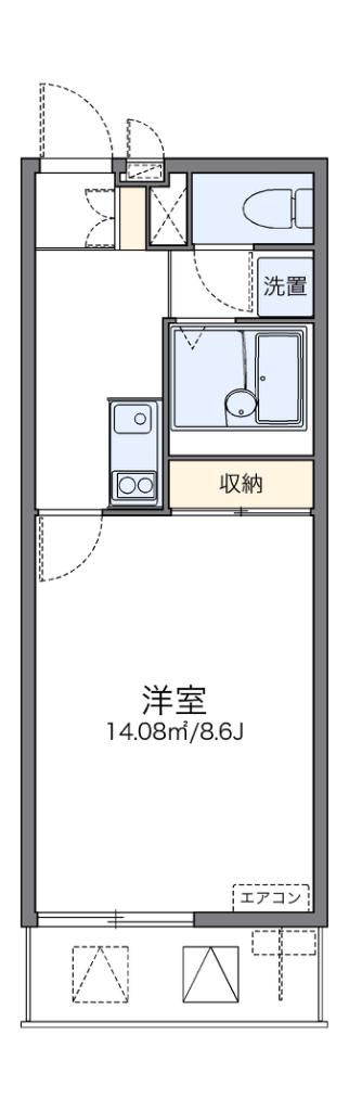 レオネクストイーエフIII(1K/2階)の間取り写真