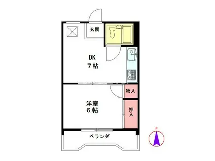 第1加藤ビル(1DK/4階)の間取り写真