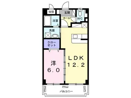 サンリット(1LDK/4階)の間取り写真