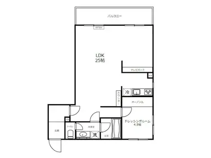 ニュー代々木マンション(1LDK/3階)の間取り写真