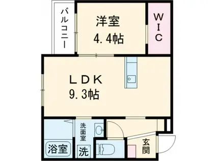 BRAVEBASE HAL(1LDK/1階)の間取り写真