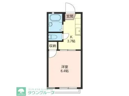 ハイム小沢(1K/2階)の間取り写真