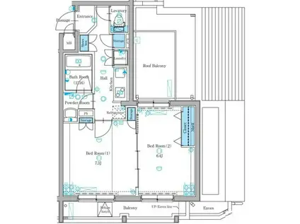 グラントゥルース大山幸町(2K/4階)の間取り写真