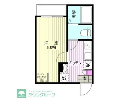 アネックスガーデン馬橋(1K/3階)の間取り写真