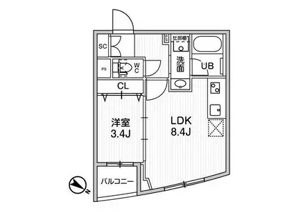 GRANDUO中目黒4(1LDK/1階)の間取り写真