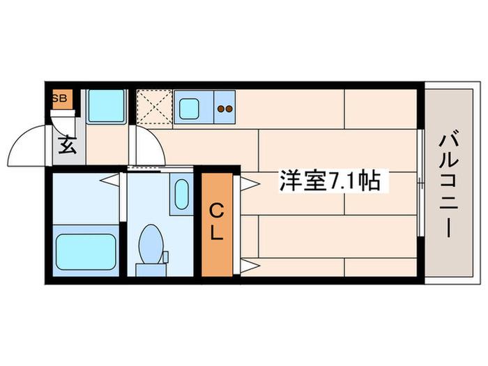 ラクセス杉田(ワンルーム/3階)の間取り写真