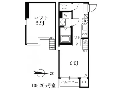 ハーモニーテラス清水IV(1K/1階)の間取り写真
